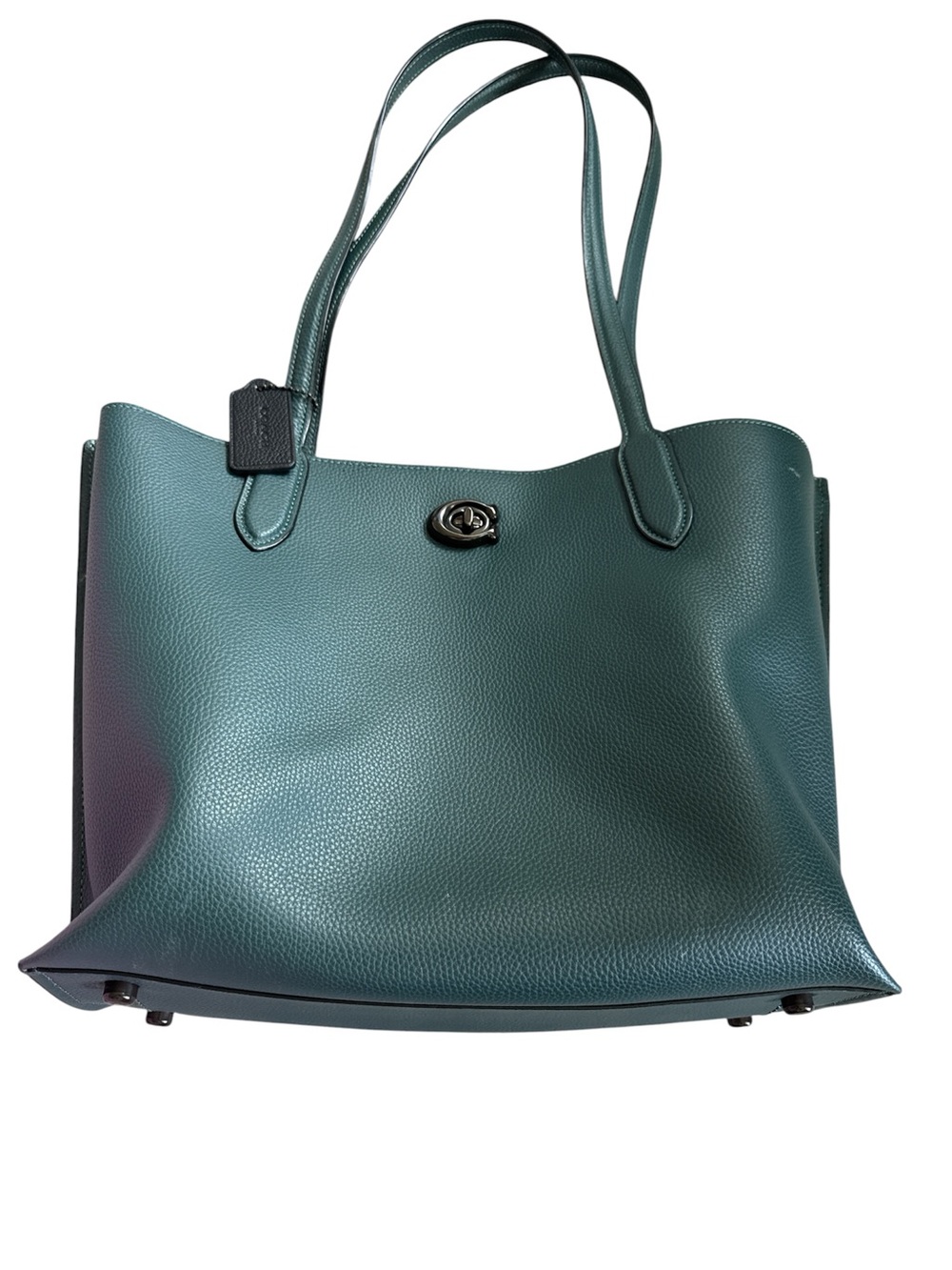 Coach Willow Pebbled Leather Tote Bag in Teal